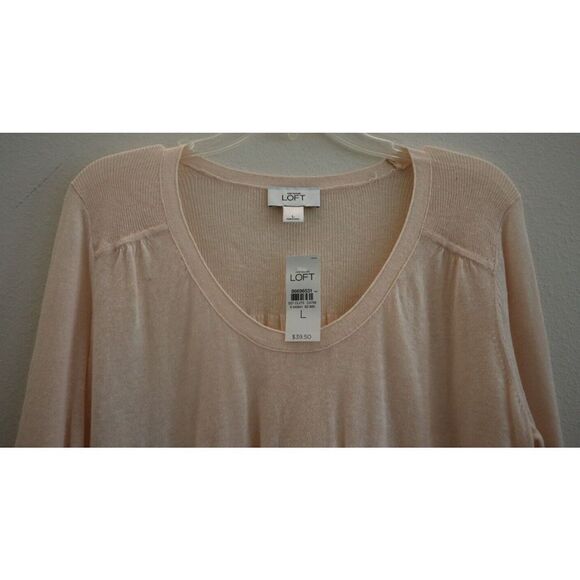 LOFT x Ann Taylor Women's Sz Large Pink Lightweight Linen Sweater - Picture 3 of 3